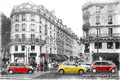 Улицы Парижа, яркие авто мини
