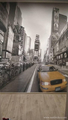 фотообои с желтым такси - город на фотобоях