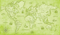 в детскую комнату карта мира ярко-зеленая